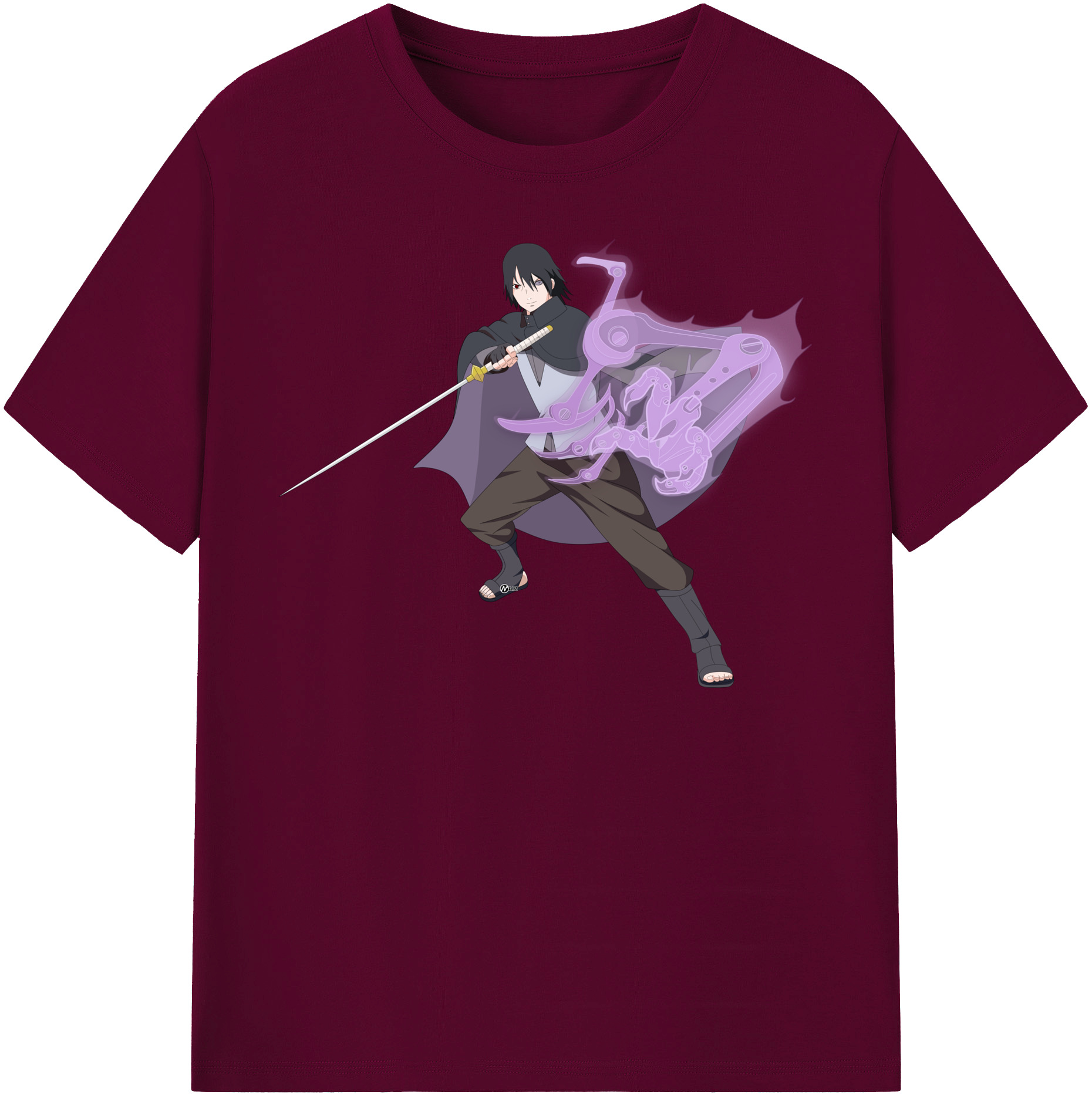 （画像用） NARUTO -ナルト- うちは サスケ Uchiha Sasuke レディースカジュアルプリントTシャツ（綿100％）